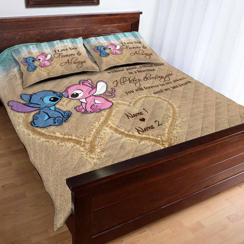 Personalized Ohana Quilt Set Custom Name Gift for Couples Quilt Set GradoCreations