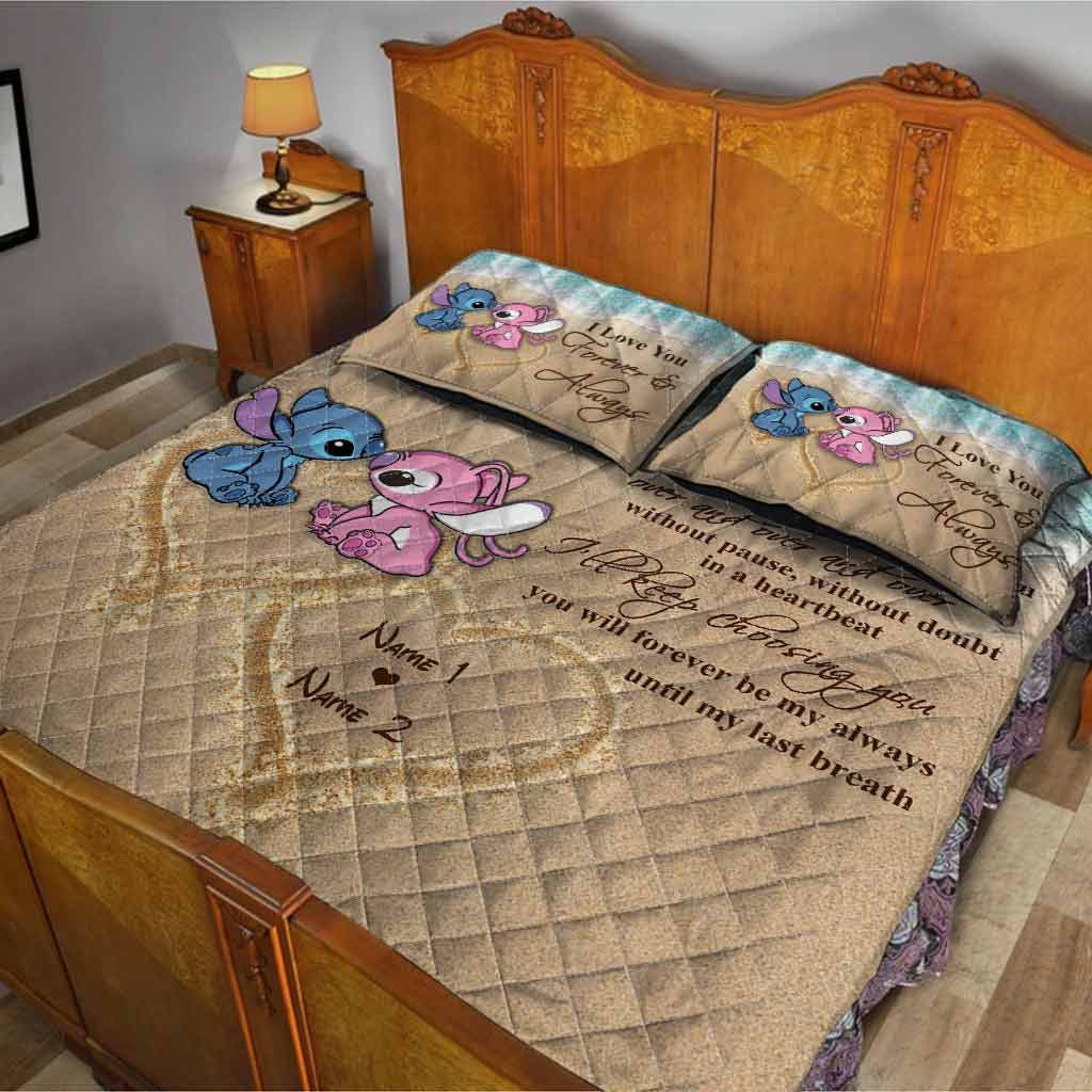 Personalized Ohana Quilt Set Custom Name Gift for Couples Quilt Set GradoCreations