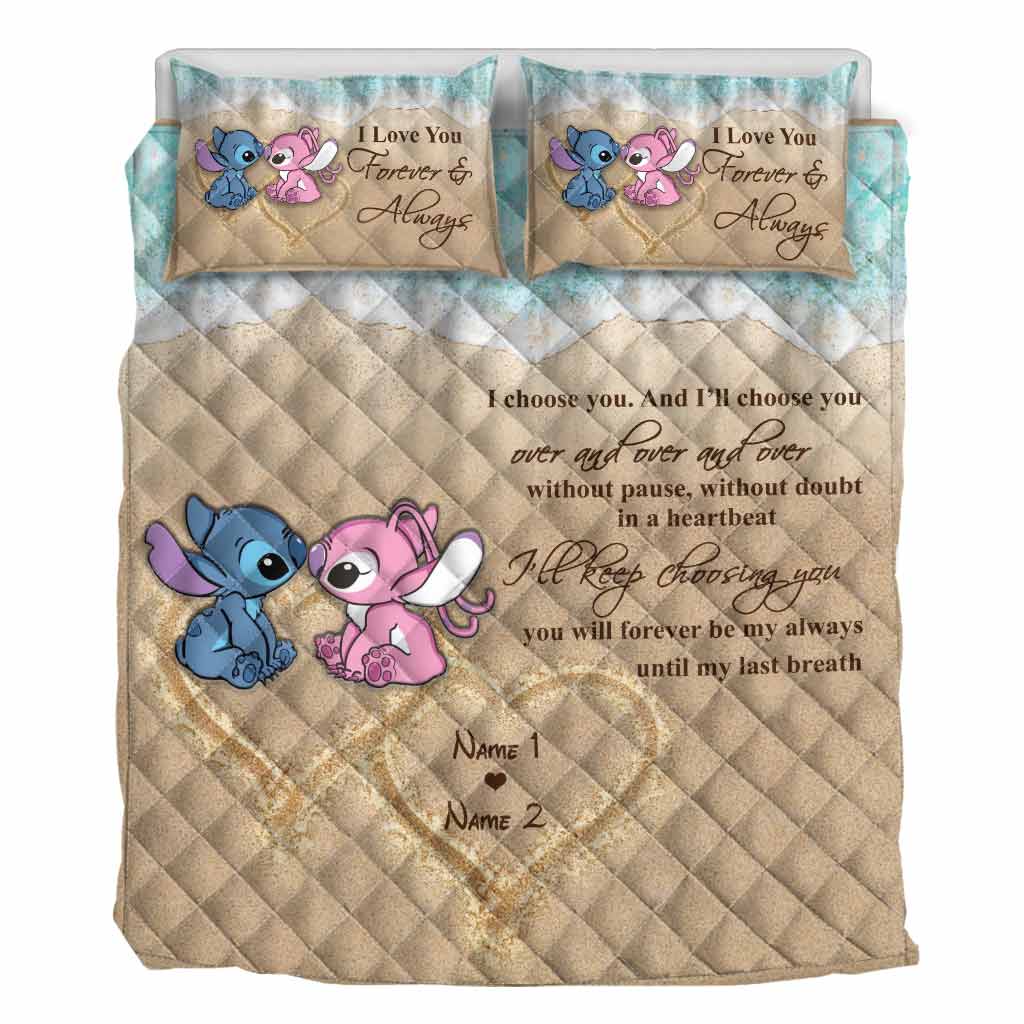 Personalized Ohana Quilt Set Custom Name Gift for Couples Quilt Set GradoCreations