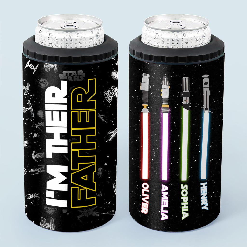 Personalized Stainless Steel Can Cooler I'm Their Father Gift Can Cooler GradoCreations
