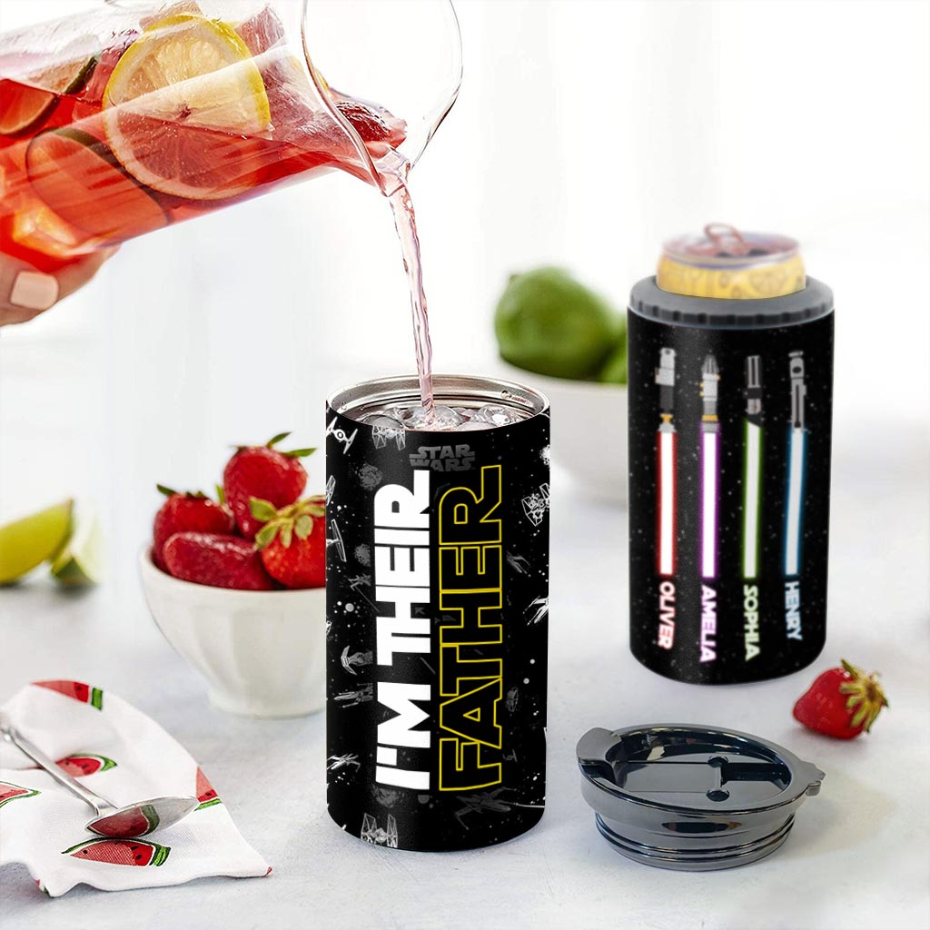 Personalized Stainless Steel Can Cooler I'm Their Father Gift Can Cooler GradoCreations
