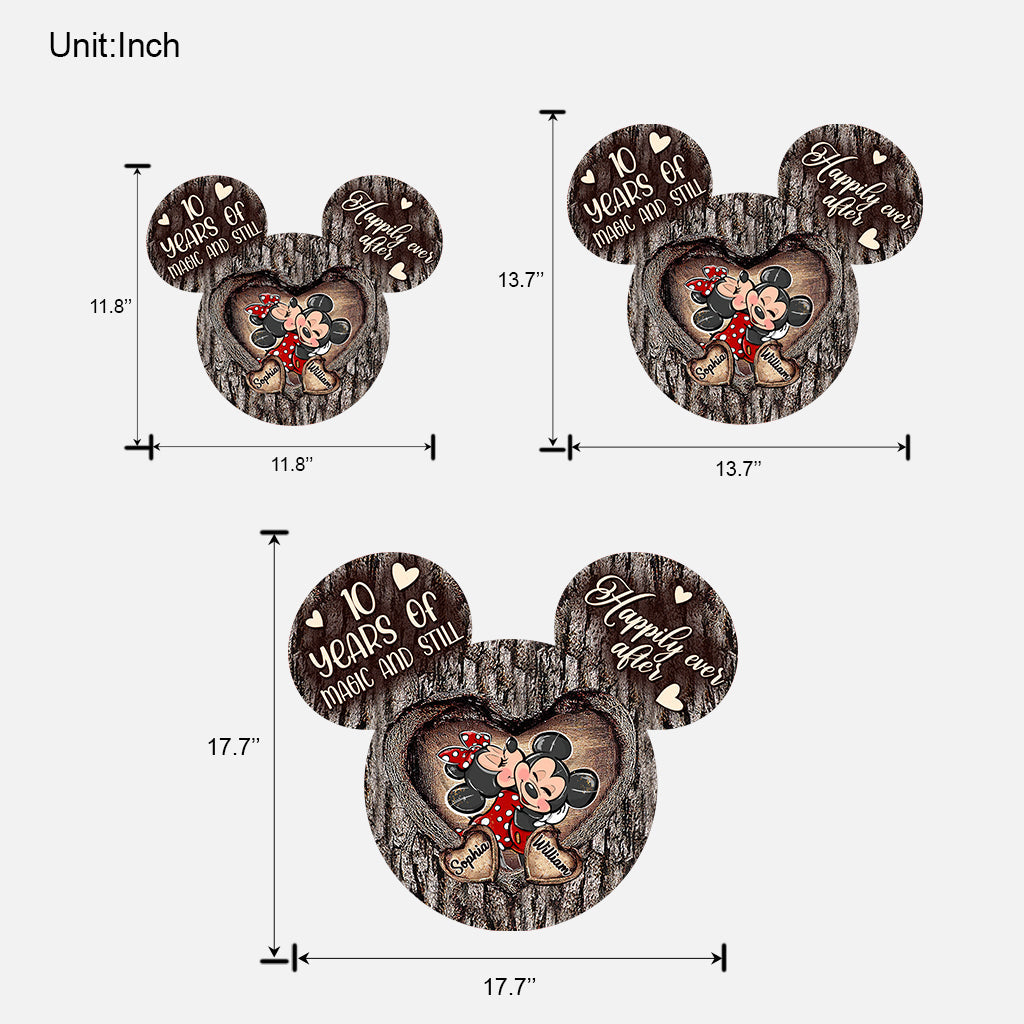 Personalized Mouse Ears Heart Wood Sign Custom for Couples Wood Sign GradoCreations