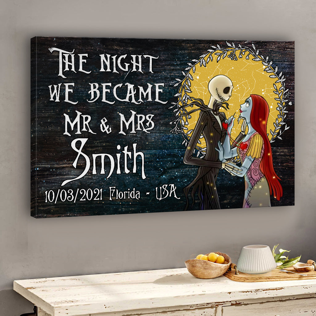 Personalized Mr and Mrs Canvas Print Custom Name Wedding Gift Canvas and Poster GradoCreations