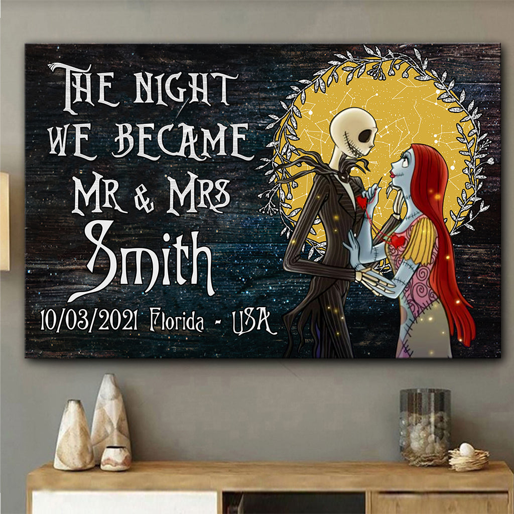 Personalized Mr and Mrs Canvas Print Custom Name Wedding Gift Canvas and Poster GradoCreations