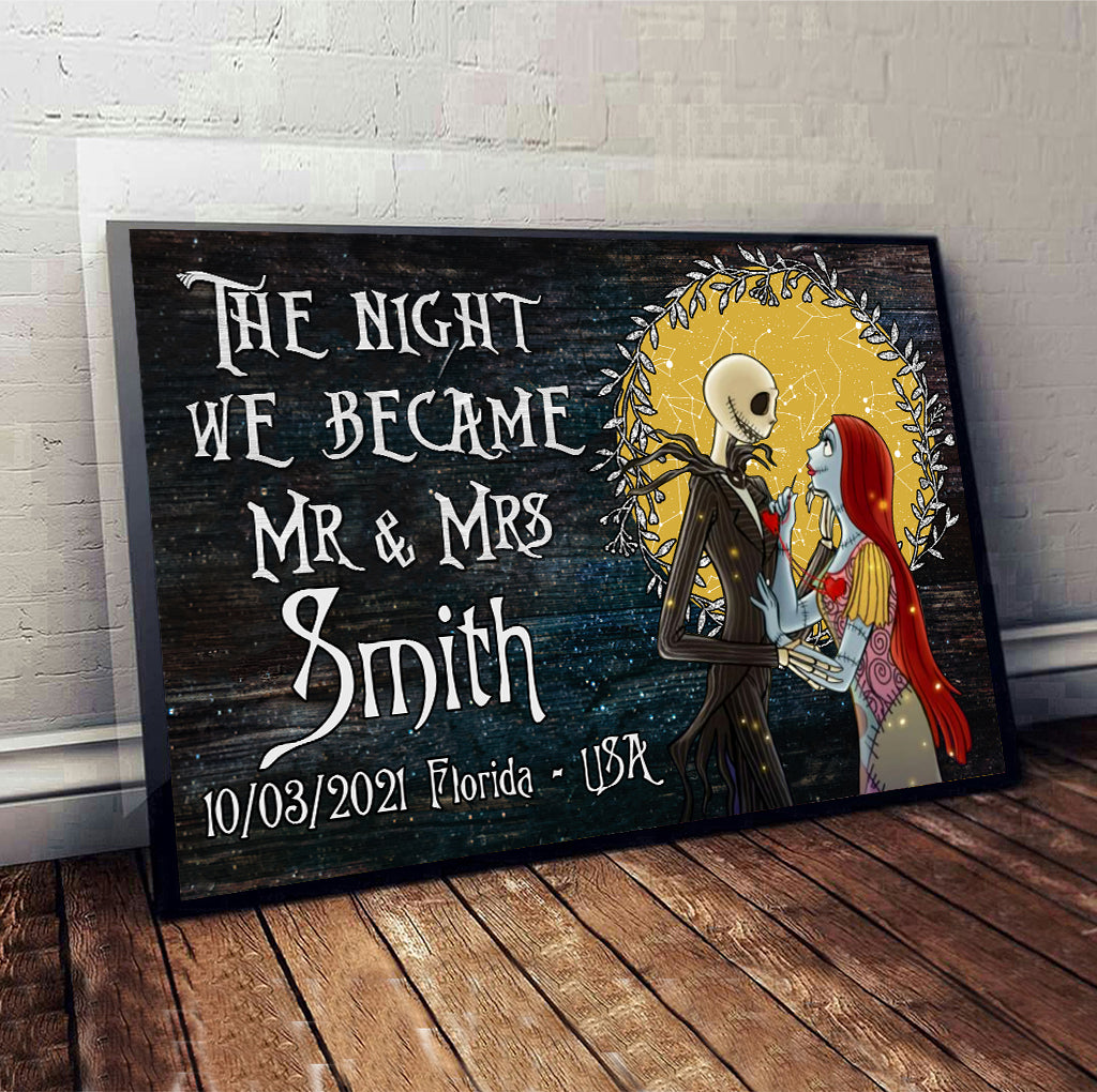 Personalized Mr and Mrs Canvas Print Custom Name Wedding Gift Canvas and Poster GradoCreations