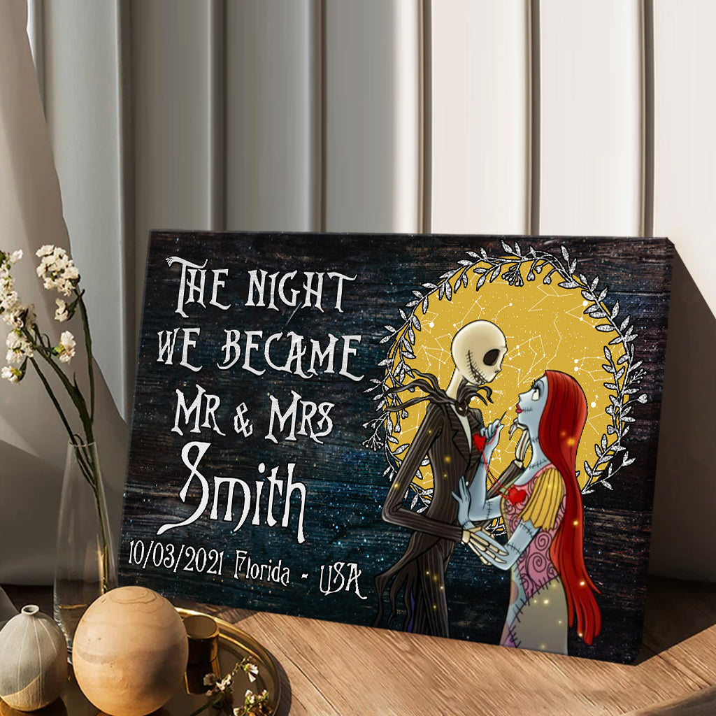 Personalized Mr and Mrs Canvas Print Custom Name Wedding Gift Canvas and Poster GradoCreations