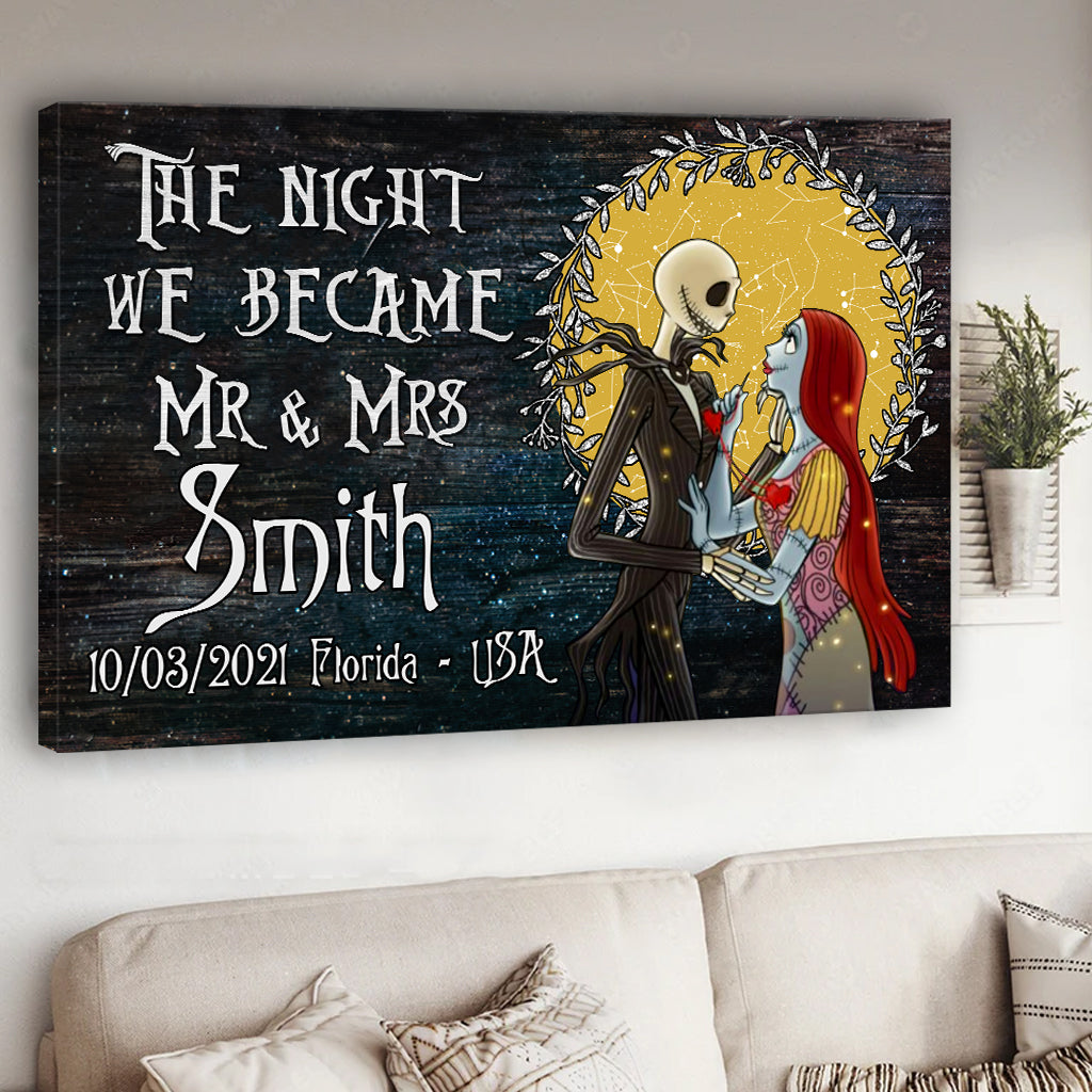 Personalized Mr and Mrs Canvas Print Custom Name Wedding Gift Canvas and Poster GradoCreations