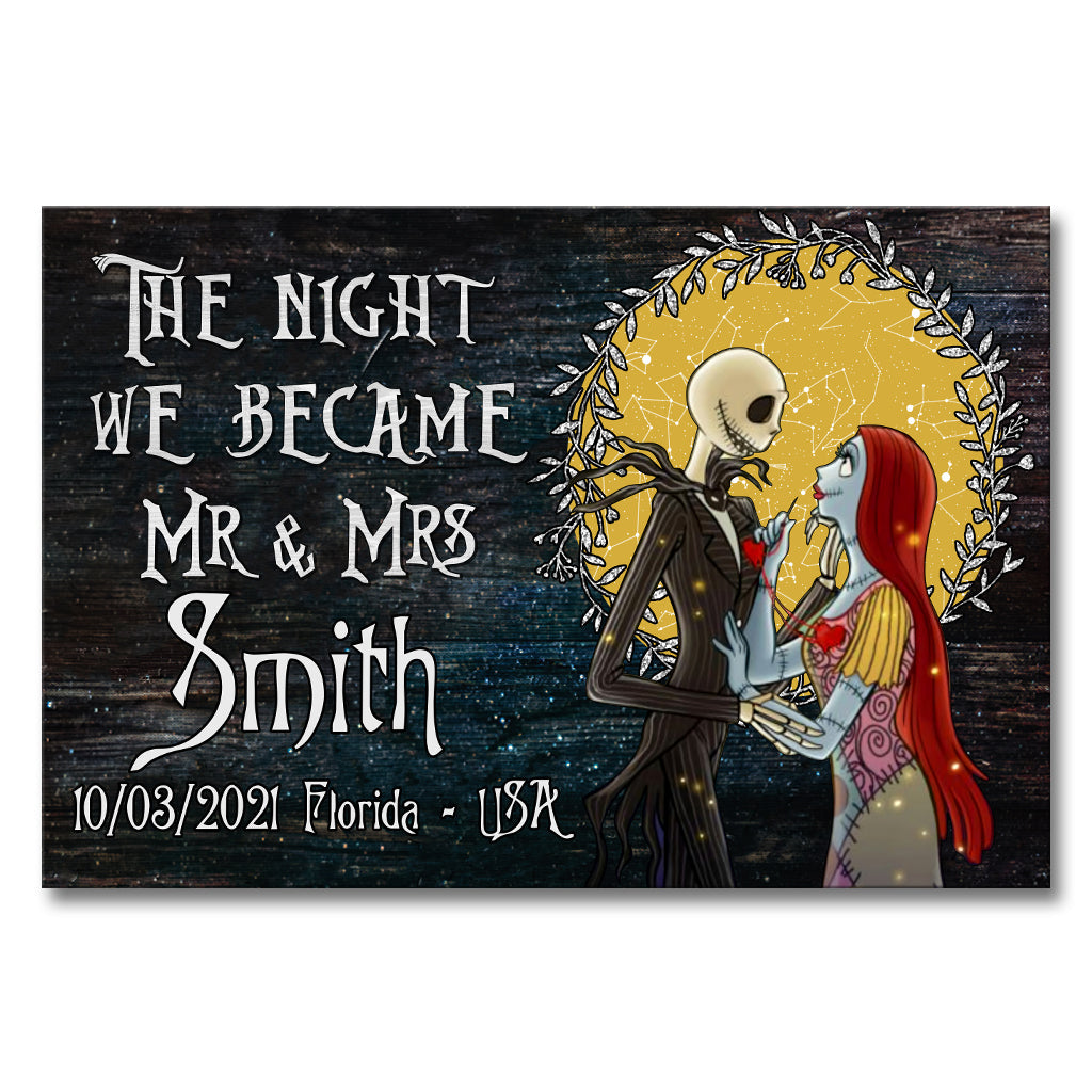 Personalized Mr and Mrs Canvas Print Custom Name Wedding Gift Canvas and Poster GradoCreations