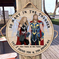 Personalized Round Wood Sign Custom Name Gift for Couples Round Wood Sign GradoCreations