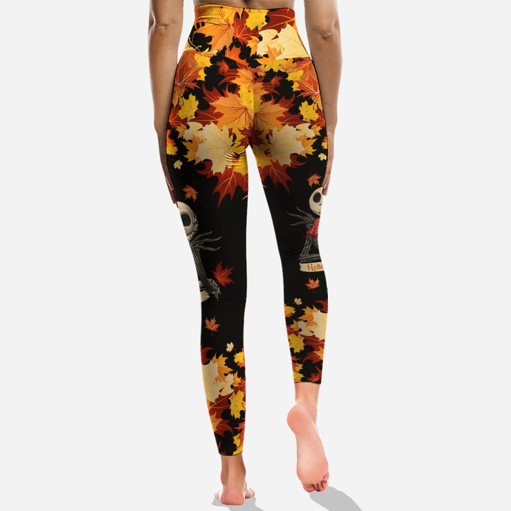 Personalized Fall Hoodie and Leggings Set with Custom Name Hoodie & Leggings GradoCreations