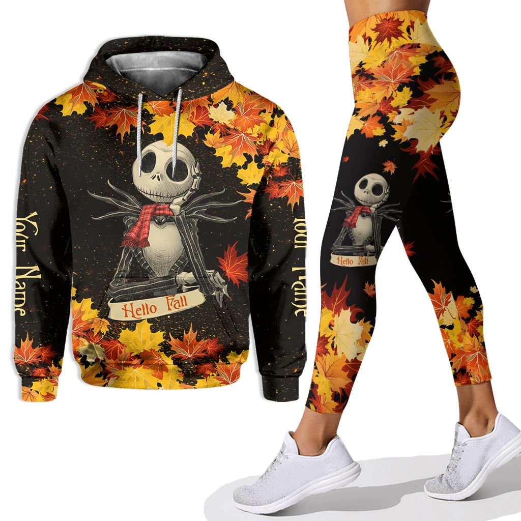 Personalized Fall Hoodie and Leggings Set with Custom Name Hoodie & Leggings GradoCreations