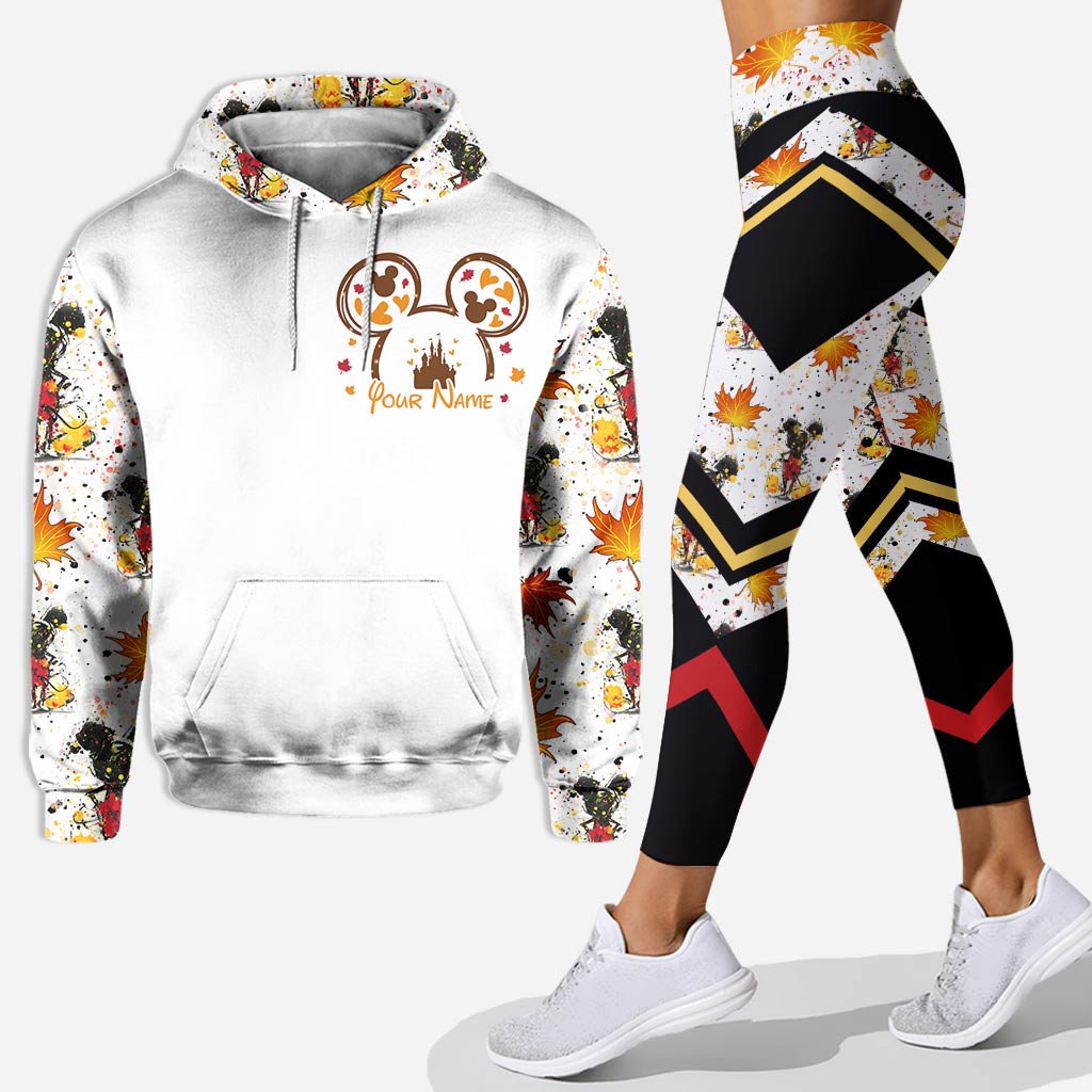Personalized Fall Mouse Hoodie and Leggings Set for Women Hoodie & Leggings GradoCreations