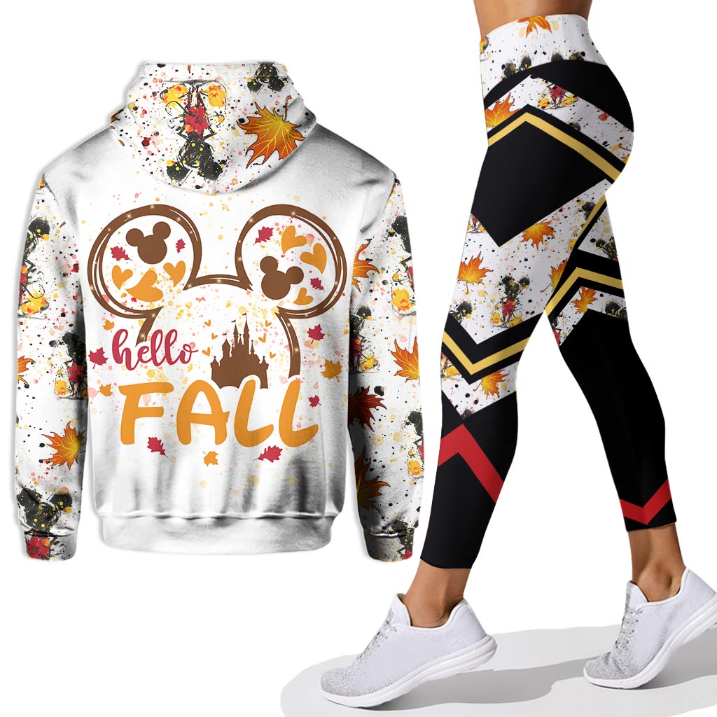 Personalized Fall Mouse Hoodie and Leggings Set for Women Hoodie & Leggings GradoCreations