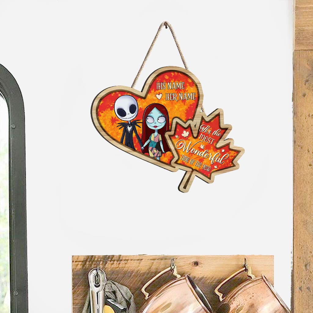 Personalized Heart-Shaped Wood Sign with Custom Names - Unique Fall Gift Wood Sign GradoCreations