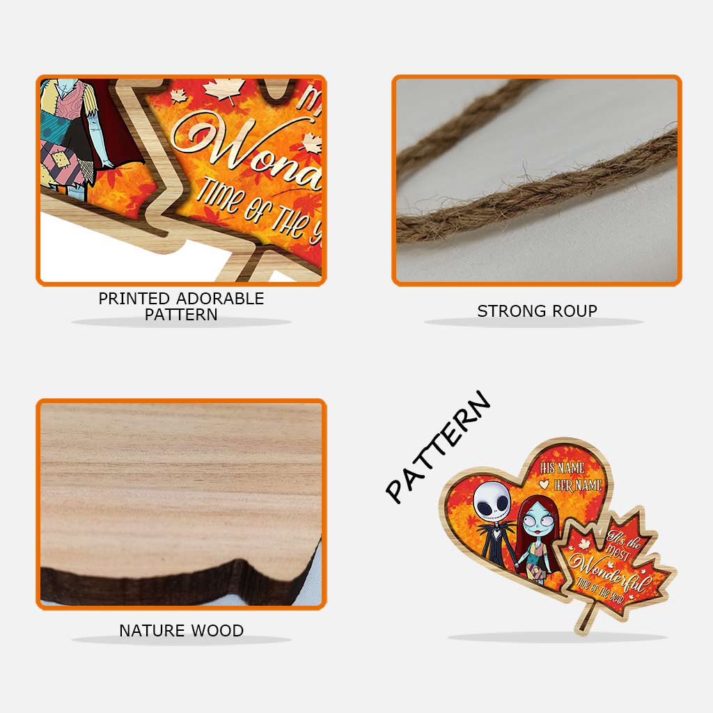 Personalized Heart-Shaped Wood Sign with Custom Names - Unique Fall Gift Wood Sign GradoCreations