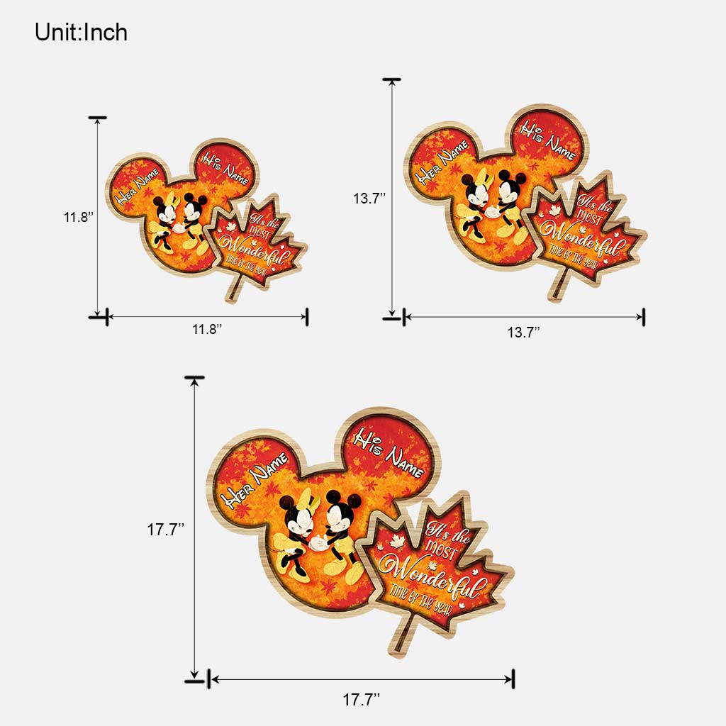 Personalized Mickey Mouse Wood Sign Custom Names Fall Decor Wood Sign GradoCreations