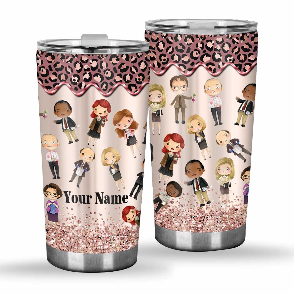 Personalized Leopard Print Tumbler Custom Name Gift for Her Tumbler GradoCreations