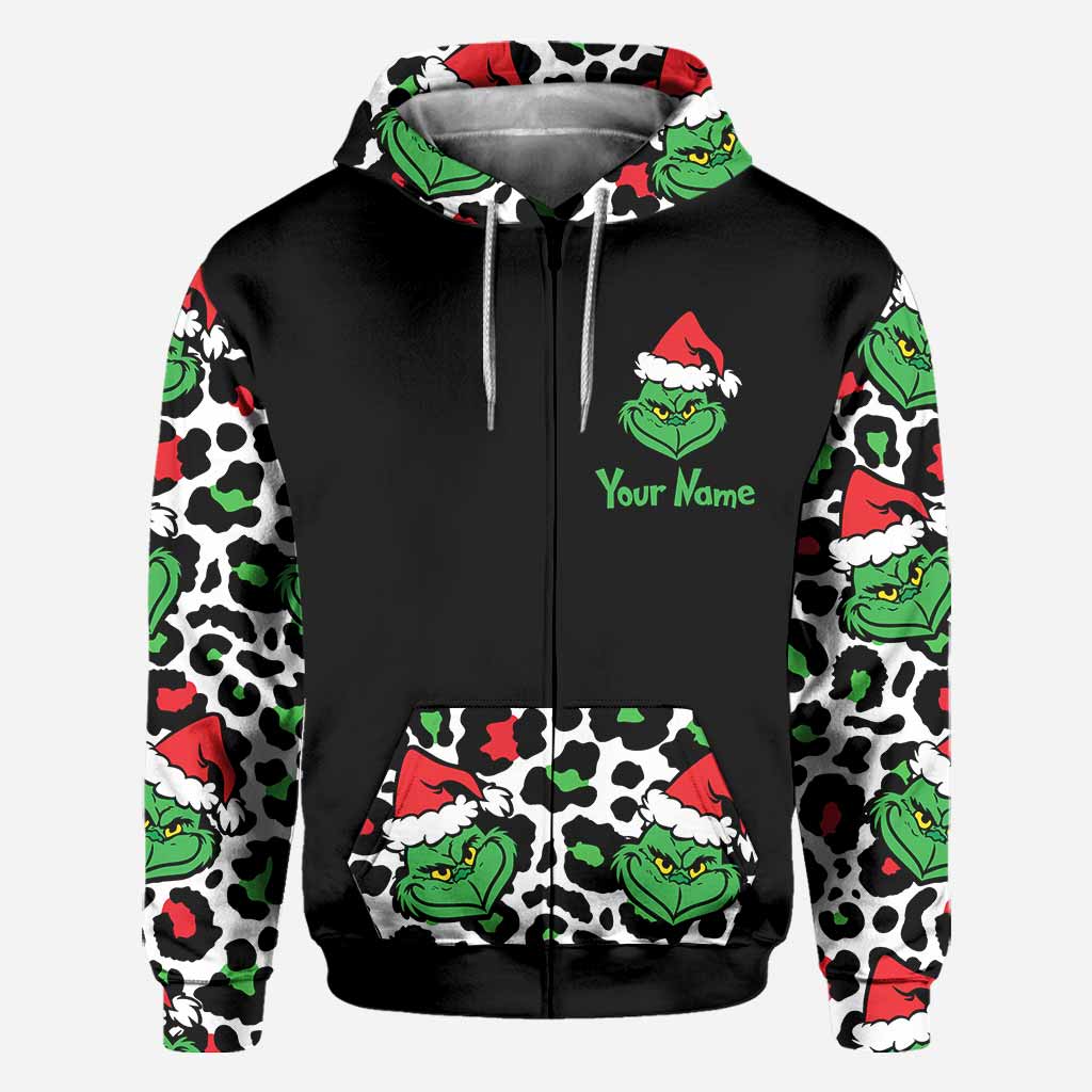 Personalized Grinch All Over Hoodie Custom Name Holiday Gift All Over Shirt GradoCreations