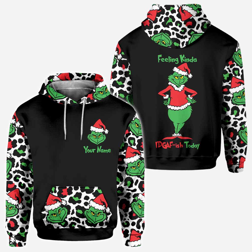 Personalized Grinch All Over Hoodie Custom Name Holiday Gift All Over Shirt GradoCreations