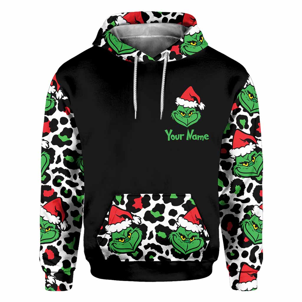 Personalized Grinch All Over Hoodie Custom Name Holiday Gift All Over Shirt GradoCreations