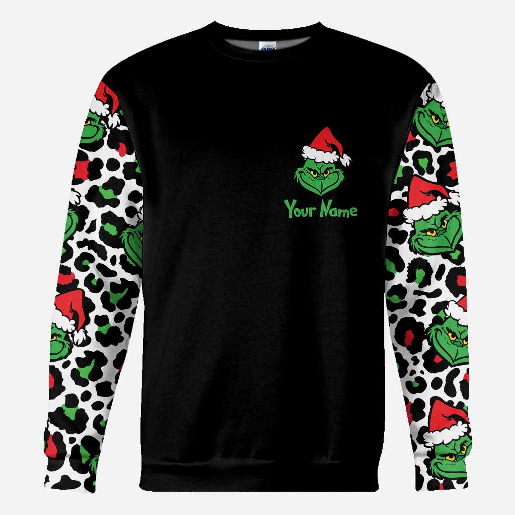 Personalized Grinch All Over Hoodie Custom Name Holiday Gift All Over Shirt GradoCreations