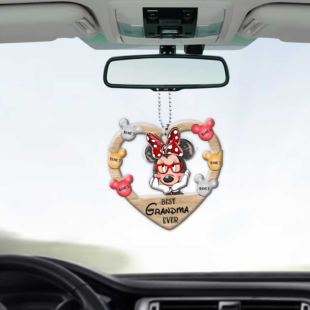 Personalized Best Grandma Ever Car Ornament Custom Name Gift Car Ornament GradoCreations