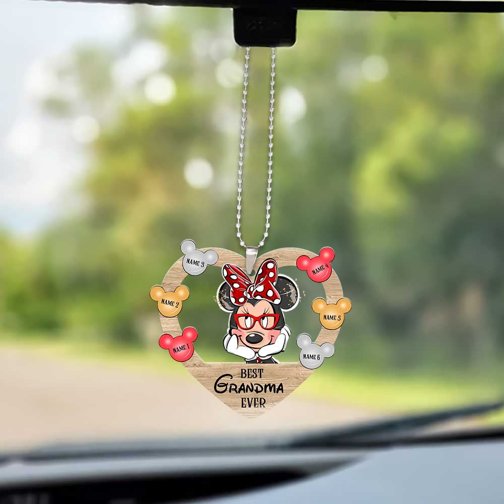 Personalized Best Grandma Ever Car Ornament Custom Name Gift Car Ornament GradoCreations