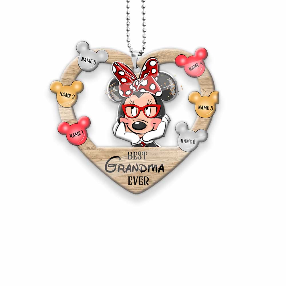 Personalized Best Grandma Ever Car Ornament Custom Name Gift Car Ornament GradoCreations