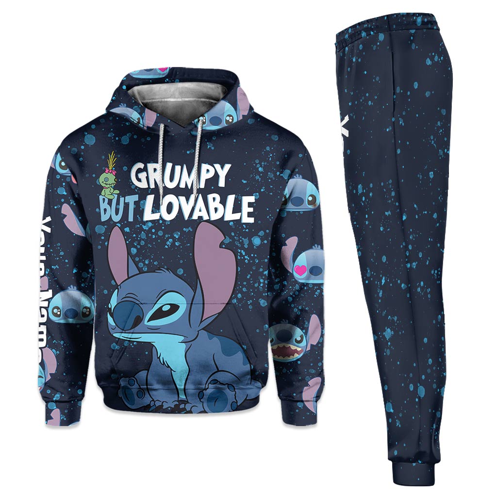 Personalized Grumpy But Lovable Hoodie & Sweatpants Set for Christmas Gift Hoodie & Sweatpants GradoCreations