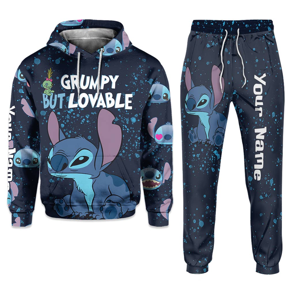 Personalized Grumpy But Lovable Hoodie & Sweatpants Set for Christmas Gift Hoodie & Sweatpants GradoCreations