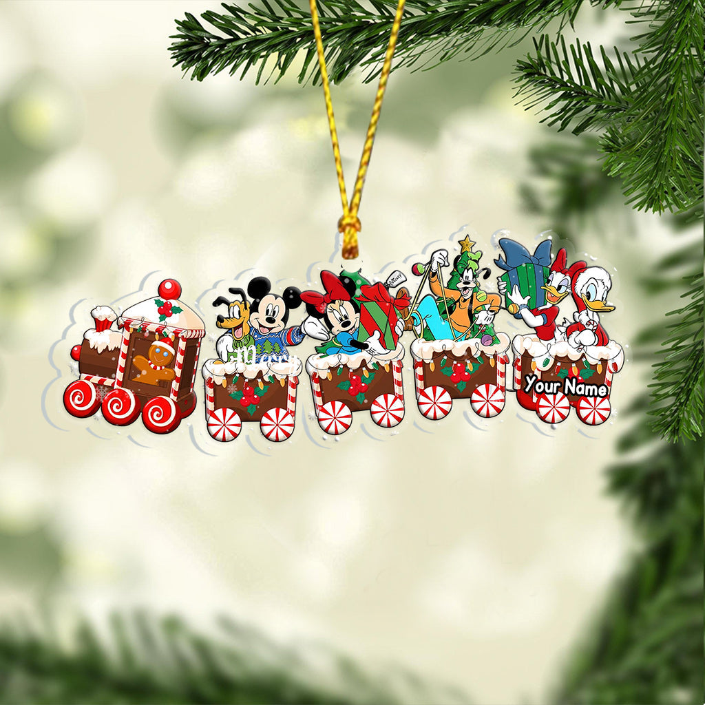 Personalized Christmas Mouse Train Ornament Custom Name Gift Ornament GradoCreations