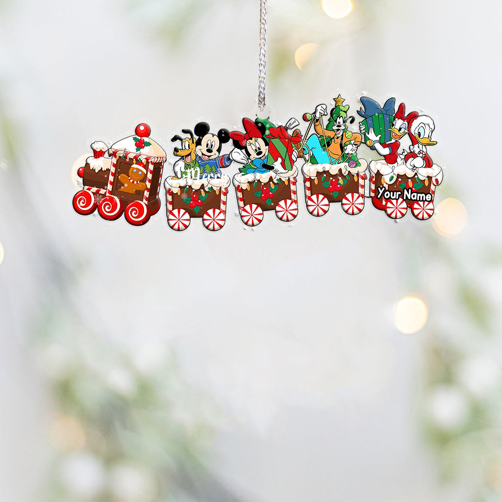 Personalized Christmas Mouse Train Ornament Custom Name Gift Ornament GradoCreations