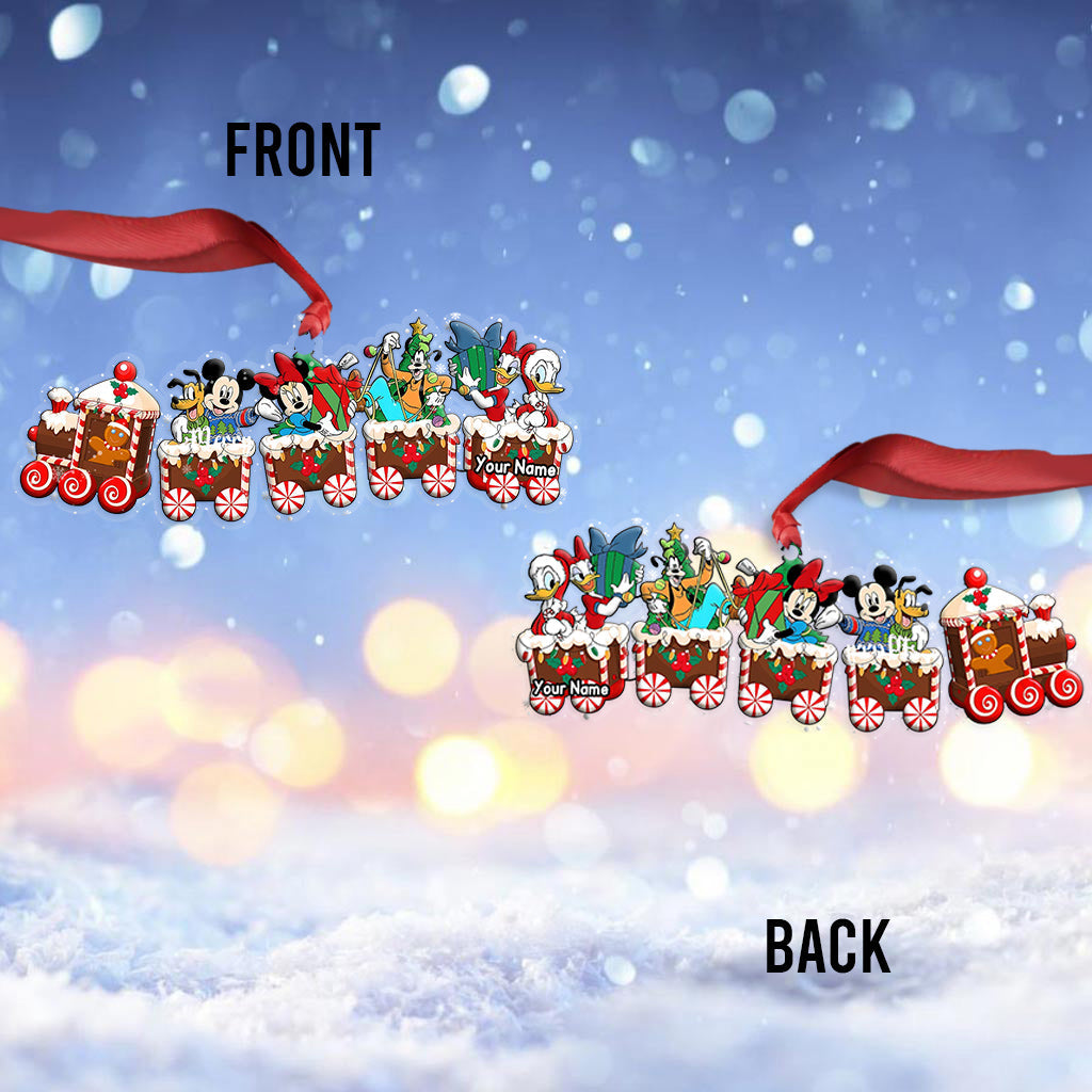 Personalized Christmas Mouse Train Ornament Custom Name Gift Ornament GradoCreations