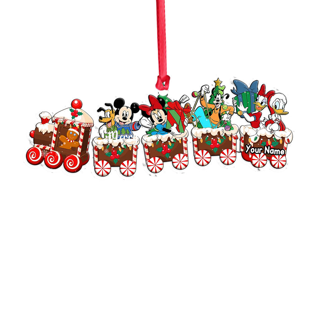 Personalized Christmas Mouse Train Ornament Custom Name Gift Ornament GradoCreations
