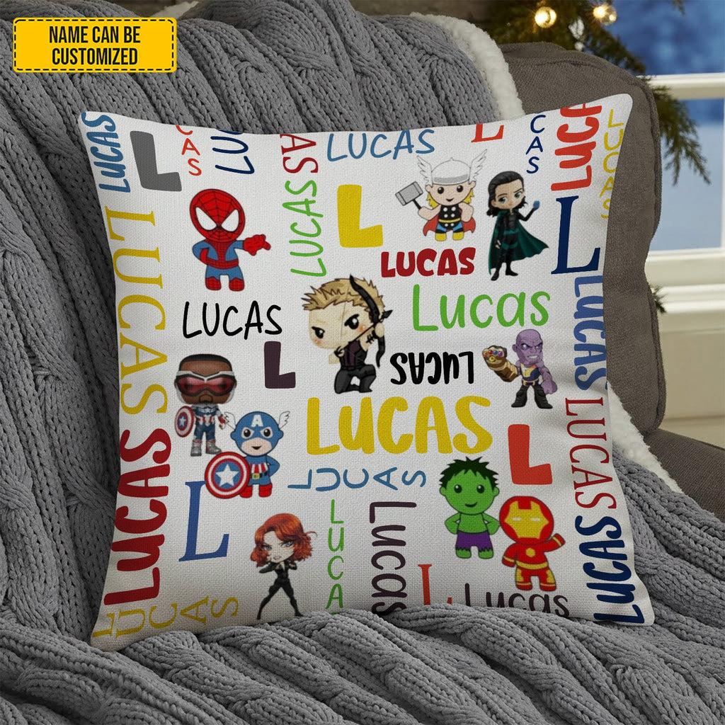 Personalized Super Kid Pillow Custom Name Gift for Kids GradoCreations