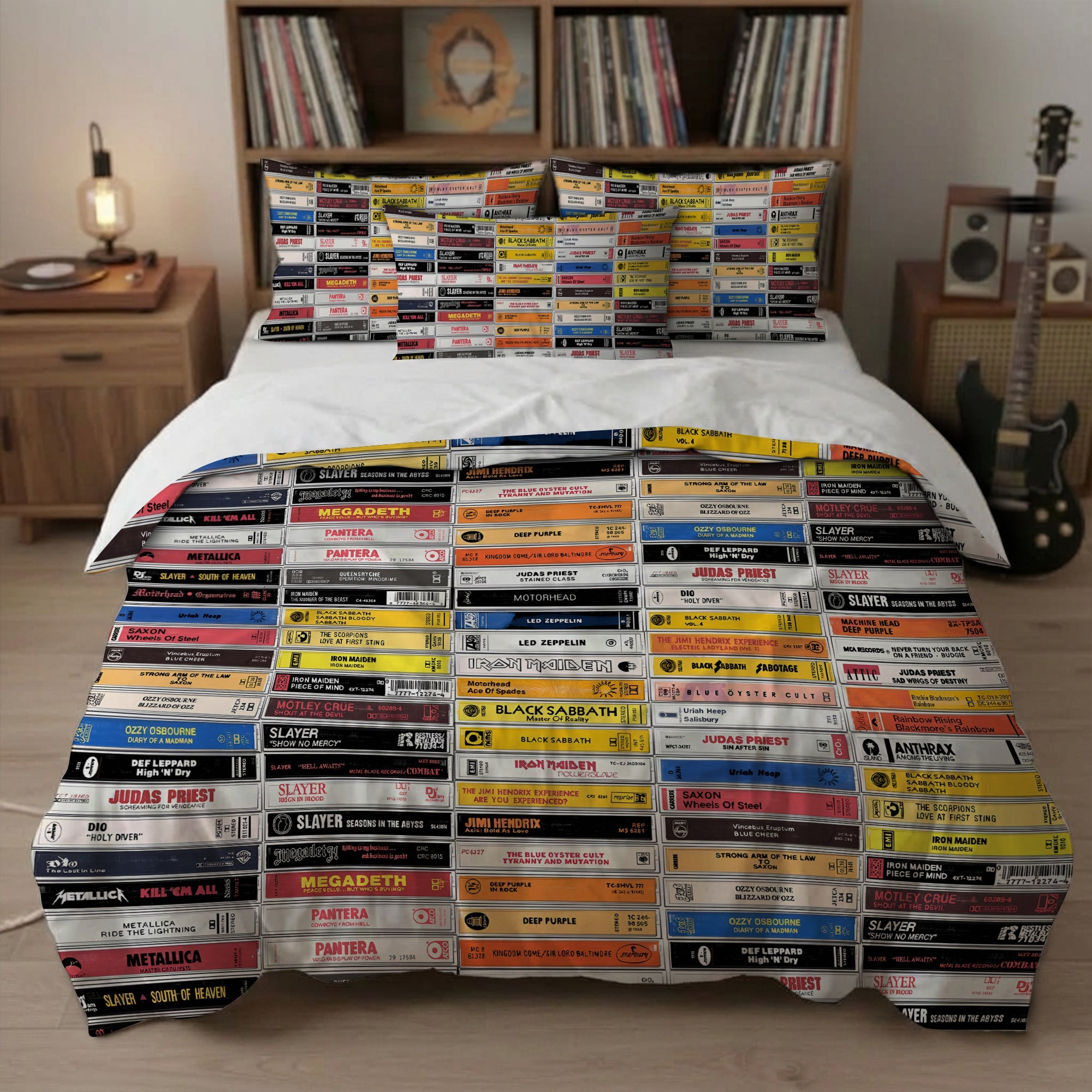 Classic Rock Metal Cassette Bedding Set Gift for Music Lovers GradoCreations
