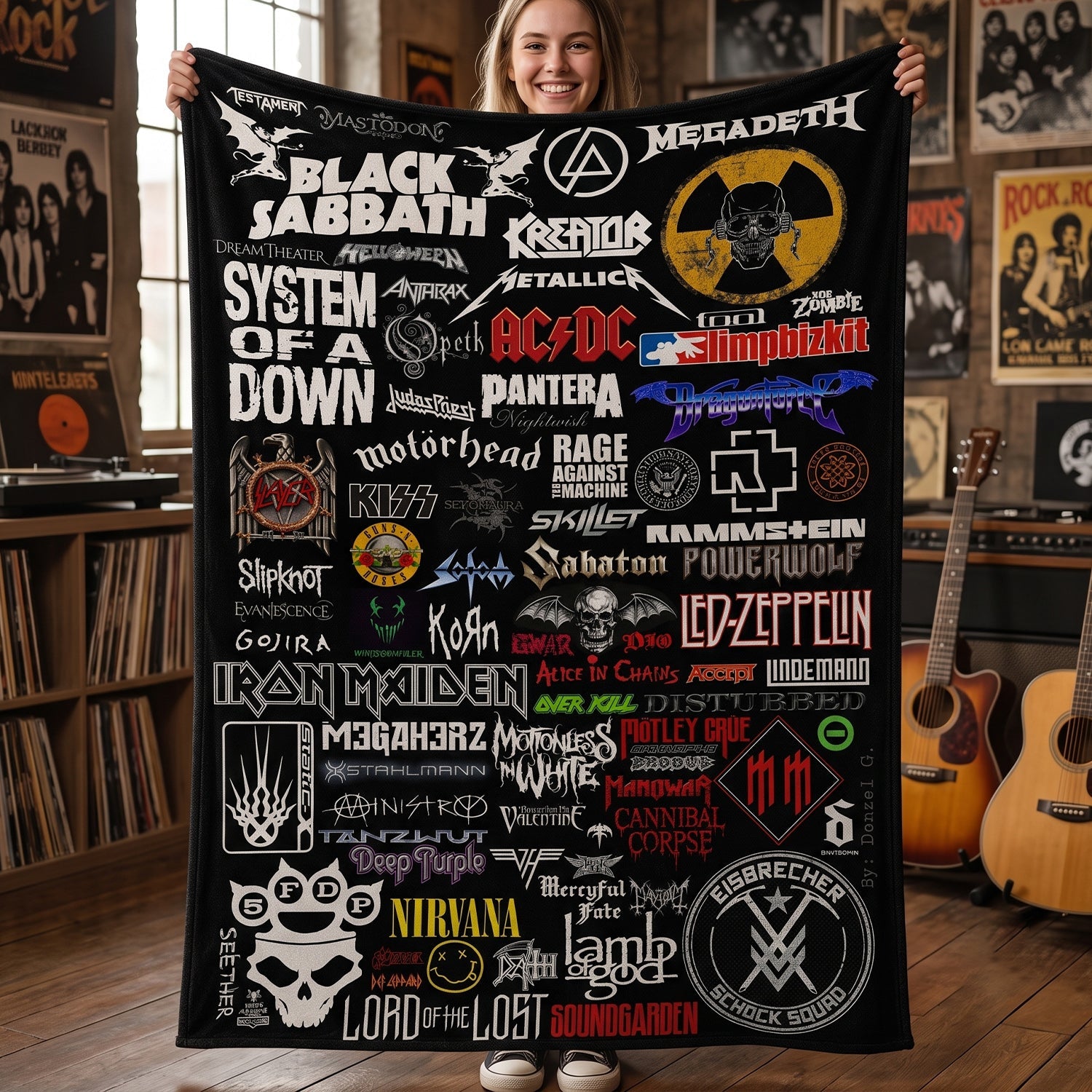 Classic Rock Legends Blanket Soft Warm Gift for Music Lovers GradoCreations
