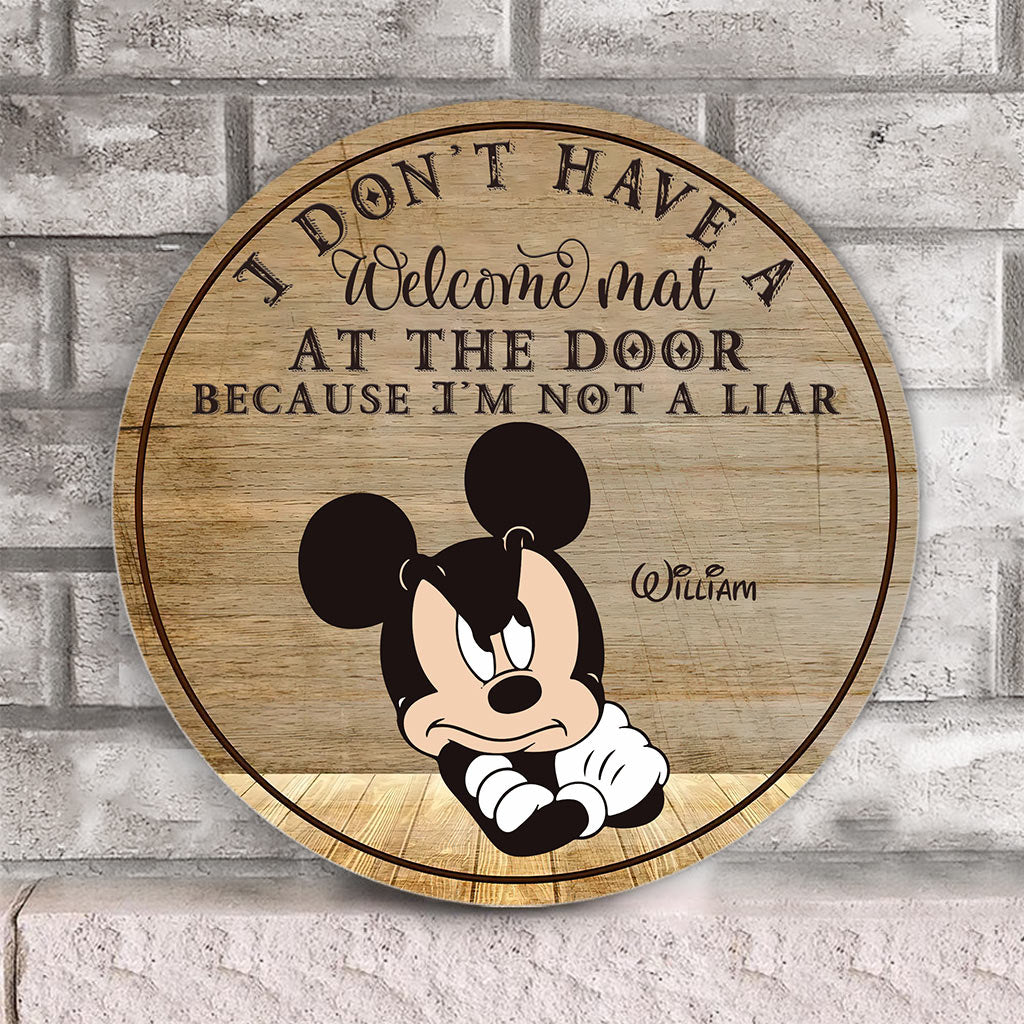 Personalized Round Wood Sign Custom Name Welcome Gift for Home Round Wood Sign GradoCreations