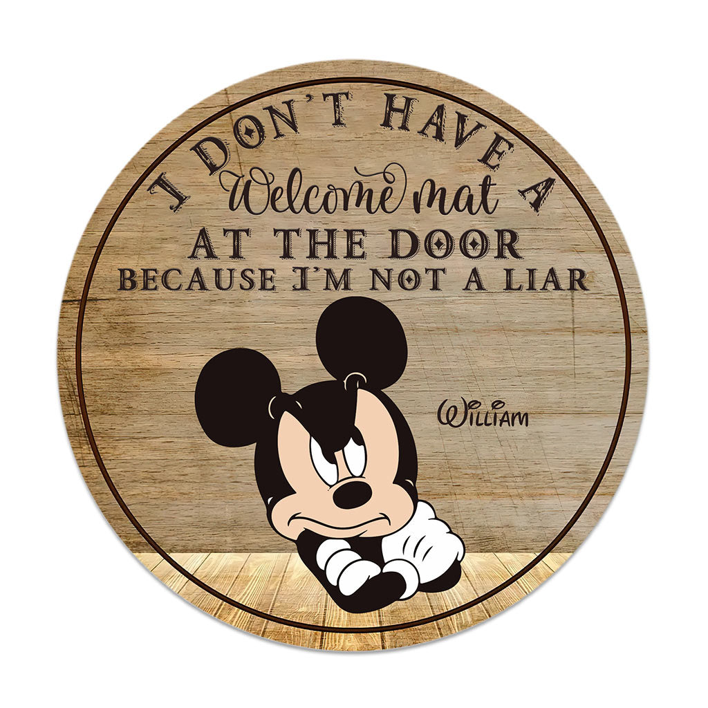 Personalized Round Wood Sign Custom Name Welcome Gift for Home Round Wood Sign GradoCreations