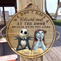Personalized Couple Round Wood Sign Haunted Home Decor Gift Round Wood Sign GradoCreations