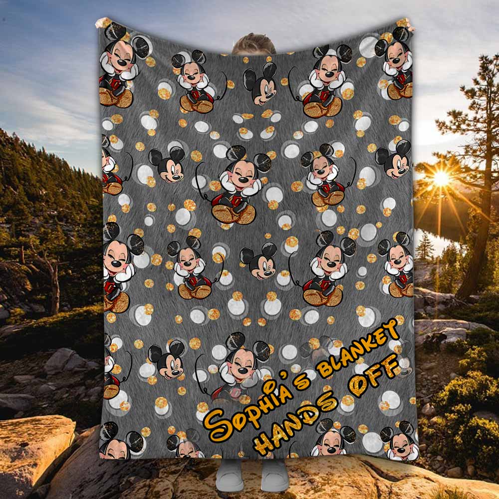 Personalized Mickey Mouse Blanket Custom Name Gift for Kids Blanket GradoCreations