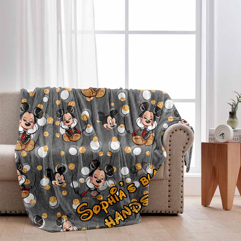 Personalized Mickey Mouse Blanket Custom Name Gift for Kids Blanket GradoCreations