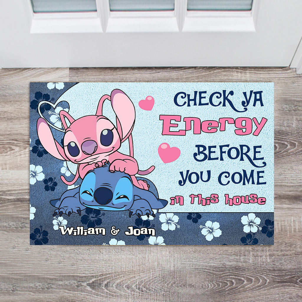 Personalized Couple Doormat Check Your Energy Home Décor Gift Doormat GradoCreations