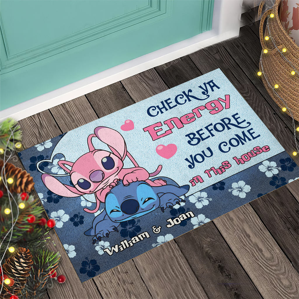 Personalized Couple Doormat Check Your Energy Home Décor Gift Doormat GradoCreations