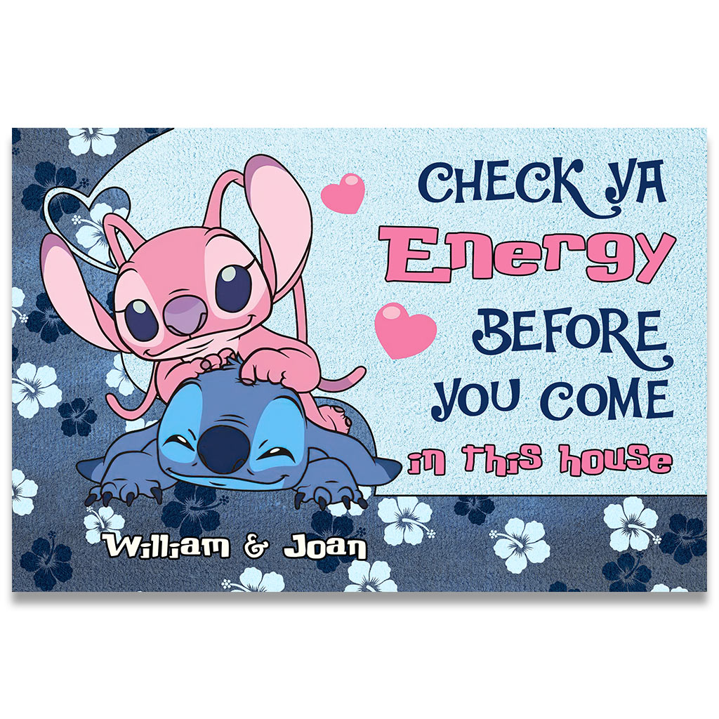 Personalized Couple Doormat Check Your Energy Home Décor Gift Doormat GradoCreations