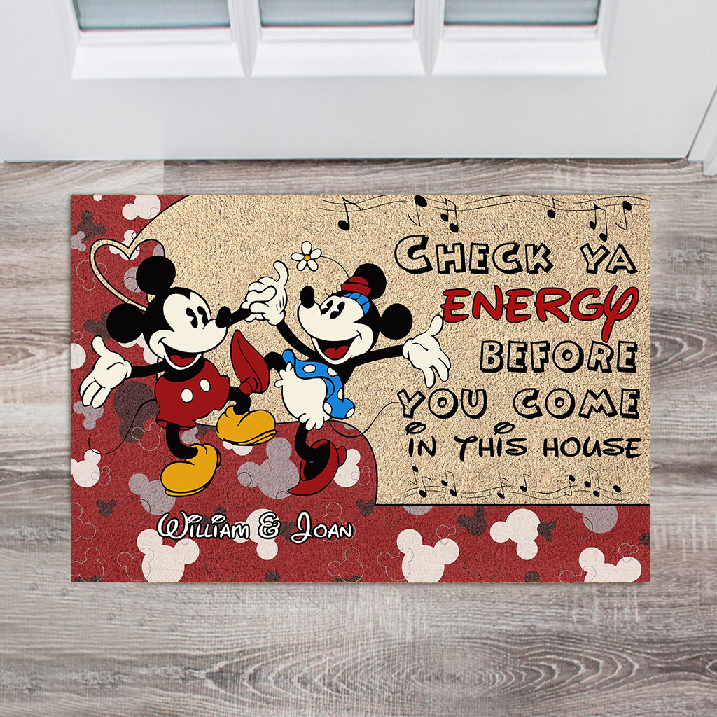 Personalized Mickey Mouse Couple Doormat Custom Name Gift Doormat GradoCreations