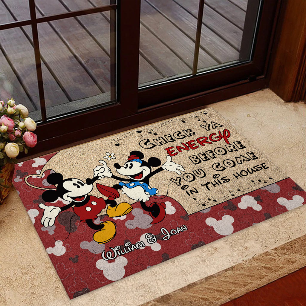 Personalized Mickey Mouse Couple Doormat Custom Name Gift Doormat GradoCreations