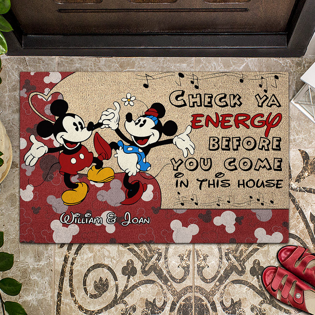Personalized Mickey Mouse Couple Doormat Custom Name Gift Doormat GradoCreations