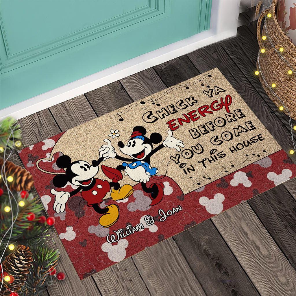 Personalized Mickey Mouse Couple Doormat Custom Name Gift Doormat GradoCreations