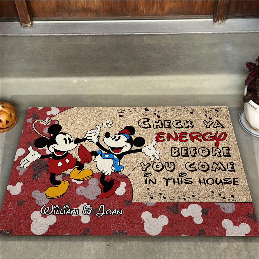 Personalized Mickey Mouse Couple Doormat Custom Name Gift Doormat GradoCreations